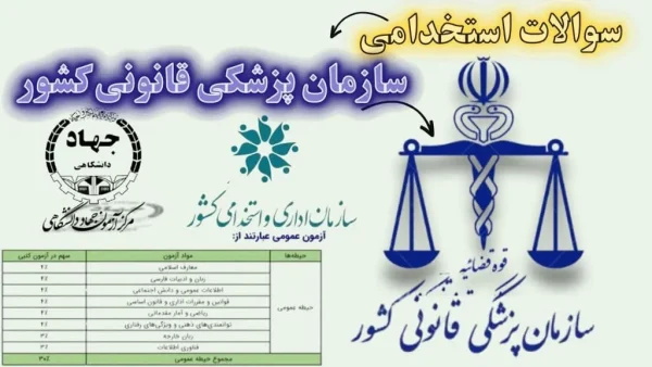 سوالات استخدامی سازمان پزشکی قانونی کشور با جواب