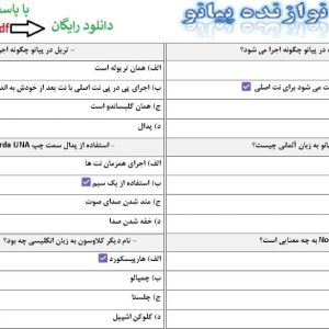 دانلود رایگان سوالات نوازنده پیانو - فنی حرفه ای