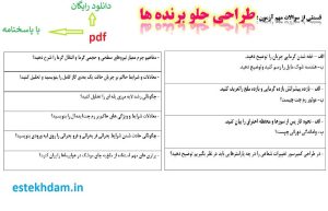 نمونه سوالات طراحی جلو برنده ها - استخدامی